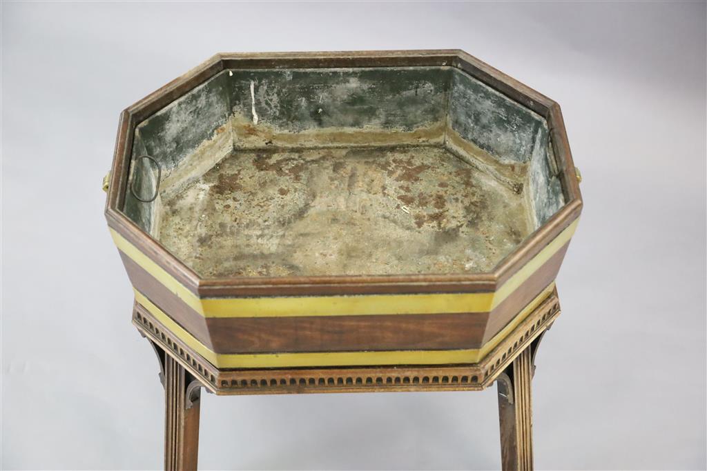 A George III brass bound mahogany wine cooler, W.2ft 2in. D.1ft 6in. H.2ft